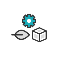 leaf, cube and configuration icons