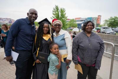 Graduated student with her family